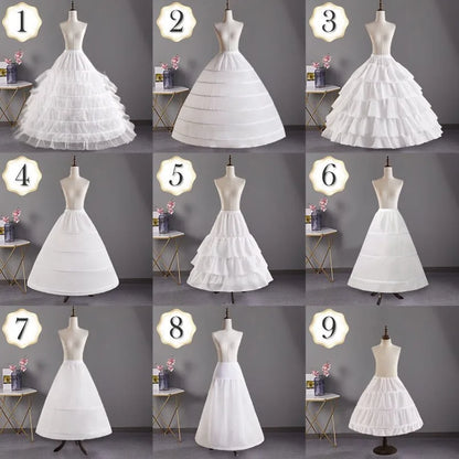 High Quality 6 Hoops Wedding Petticoat Crinoline Slip Bridal Underskirt Puffy In Stock Customized