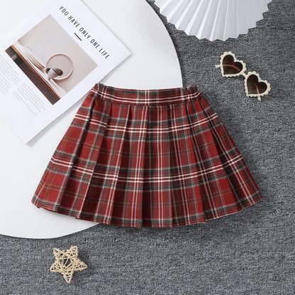 Baby Toddler Children Clothing School Plaid Girls Skirt Bottoming Princess Pleated Skirts Kids Short SKirt Summer Child Clothes