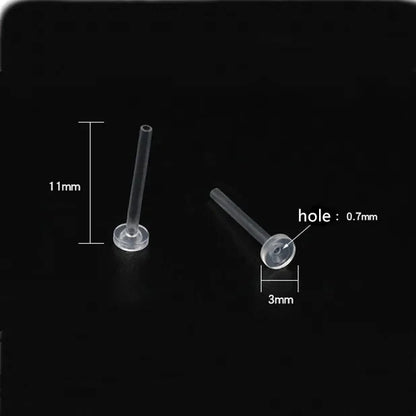 50 PCS 8/11/12mm Anti-allergy Tube Sleeve Back Plugs Tube Stud Earrings Safety Pad Protector DIY Jewelry Findings