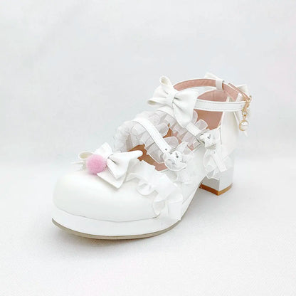 Cross-Strap Bow-Detail Mary Jane Heels