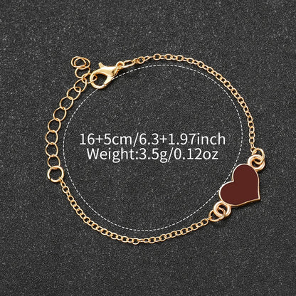 2PCS Fashion Brown Silicone Band Women Quartz Watch Heart Bracelet Set Arabic Dial Ladies Wristwatches Reloj Mujer（Without Box）