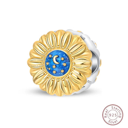 Spring Day 925 Sterling Silver Sunflower Azalea Peony Butterfly Flower Charms Beads Fit 3mm Bracelets DIY Fine Jewelry Making