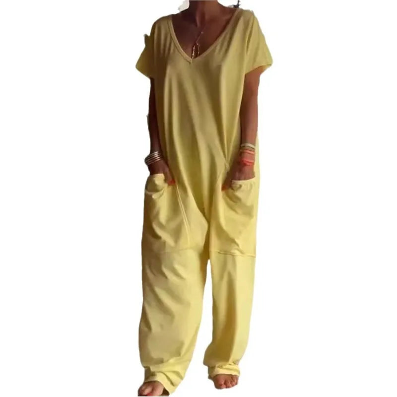 Jumpsuits Woman 2024 Spaghetti Strap Loose Elegante Playsuit Pantalones Informales Jumpsuit Women Summer Wide Leg Long Pants