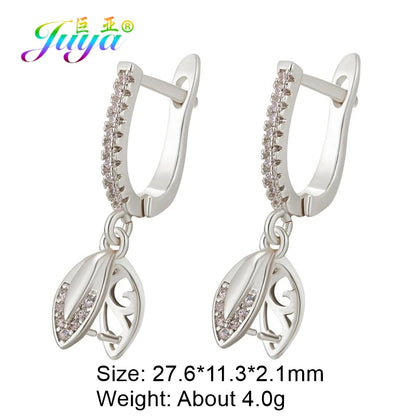 Juya Handmade 18K Real Gold Plated Earwire Fasteners Earring Hooks Accessories For DIY Women's Anti-Allergy Earrings Making