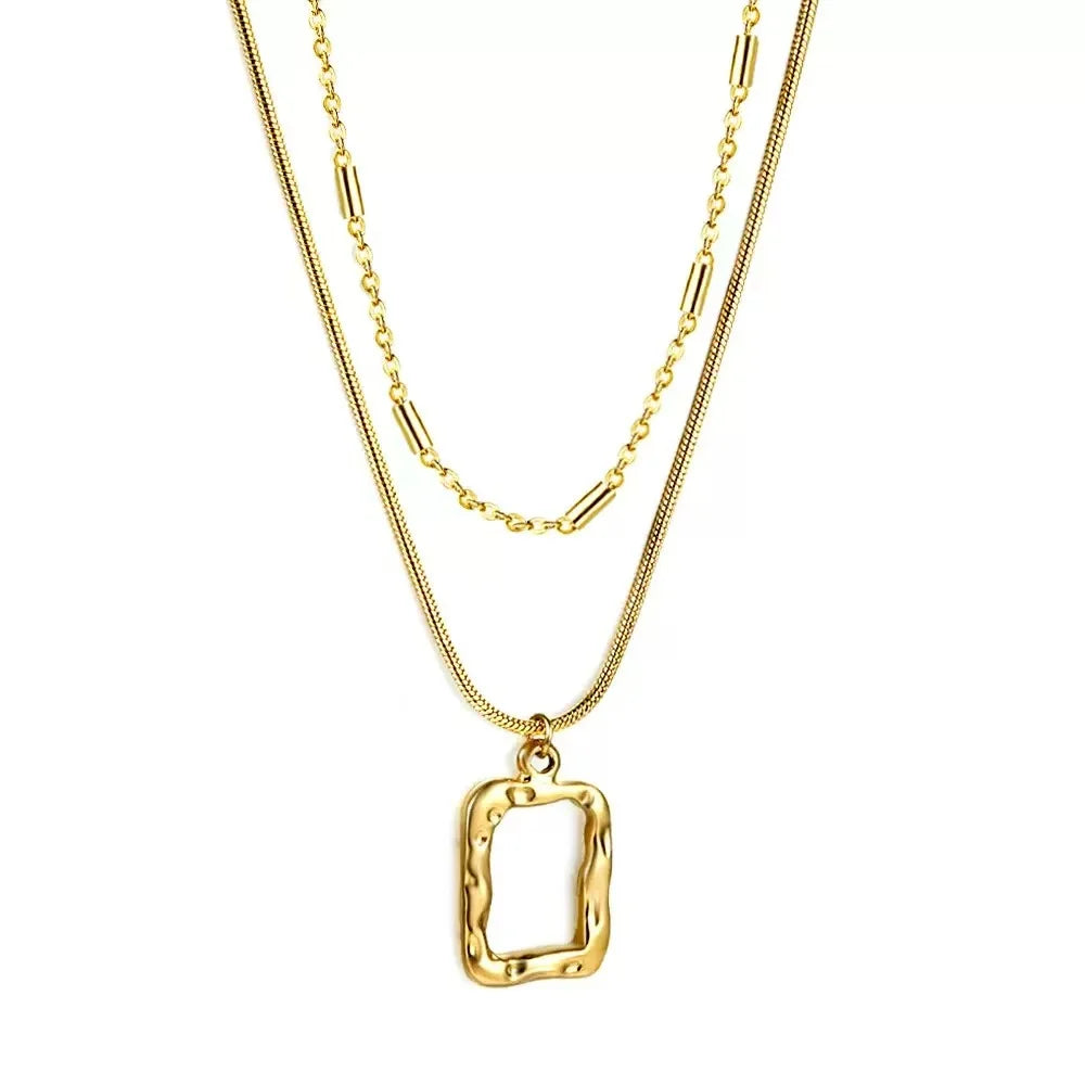 Stainless Steel Envelope Pendant Necklace Metal Waterproof Jewelry For Women