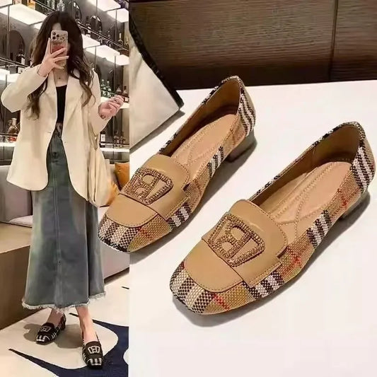 SF Genuine Leather round Toe Slip-On Woman oes Faionable Low Heel Fall 2025 New Slecomfortable Casual Leather Sneakers