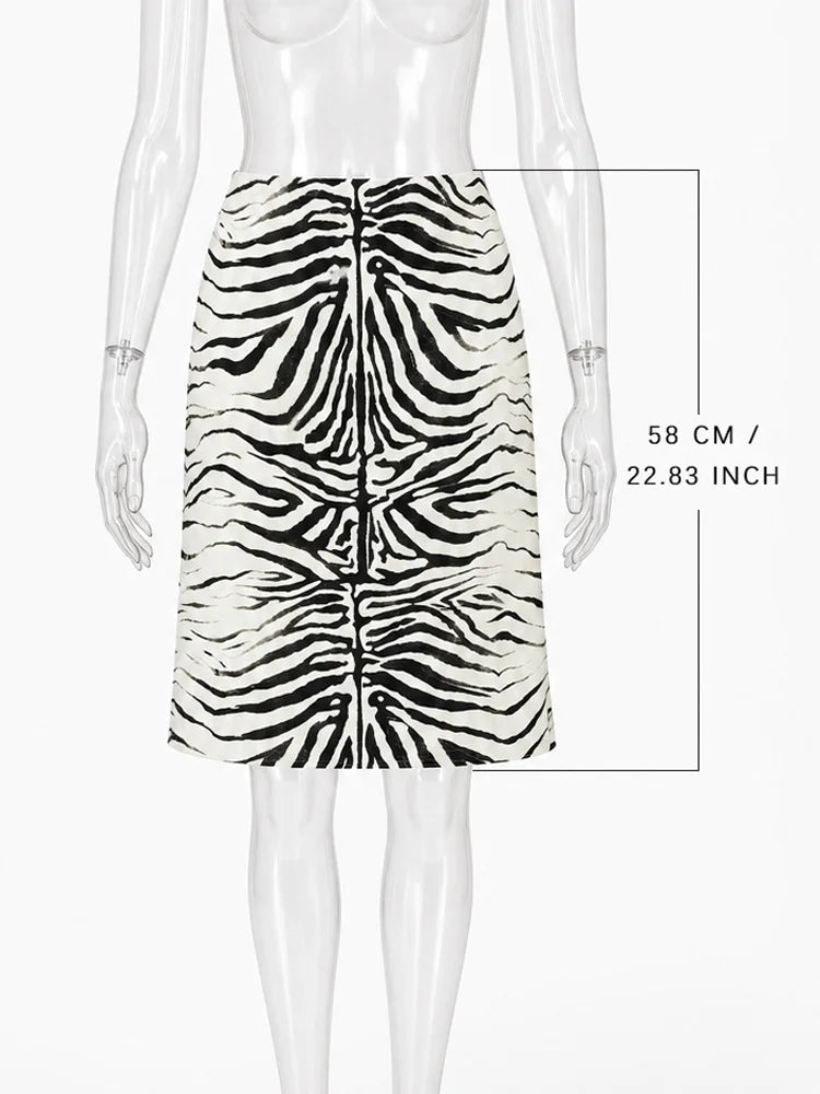 Tossy Stripe Print Skirt Midi Skirt High Waist A Line Pleated Daily Party Street Office Soft Stretchy Knit Casual Basic Skirt