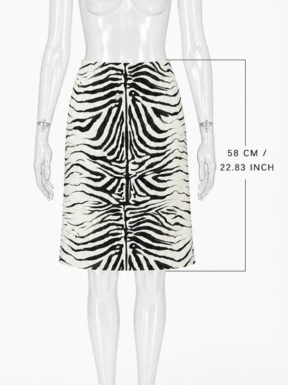 Tossy Stripe Print Skirt Midi Skirt High Waist A Line Pleated Daily Party Street Office Soft Stretchy Knit Casual Basic Skirt