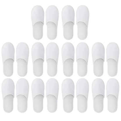 Spa Slippers 10/20 Pairs of Brushed Plush Closed-toe Disposable Slippers for Men and Women Suitable for Families Guest Hotel Tra