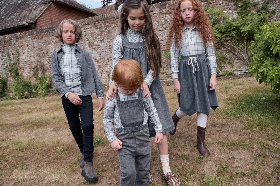 Clearance sale AS AW25 Grey denim collection + jersey ribbing family matching clothes boys girls clothing