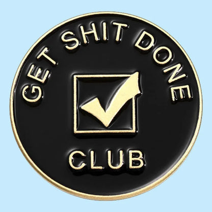 Creative Personality English Club Black Circular Brooch Fashionable Versatile Metal Badge Accessory
