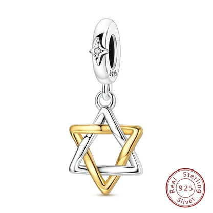 Hot Sales 925 Sterling Silver Golden Series Charms Leopard Little Bear Starfish Bow Bead Fit Original Bracelet DIY Women Jewelry
