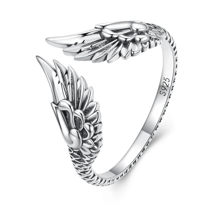 WOSTU 925 Sterling Silver Pet Cat Stackable opening Ring For Women Snake Dog Adjustable rings Fine Jewelry Party Birthday Gift