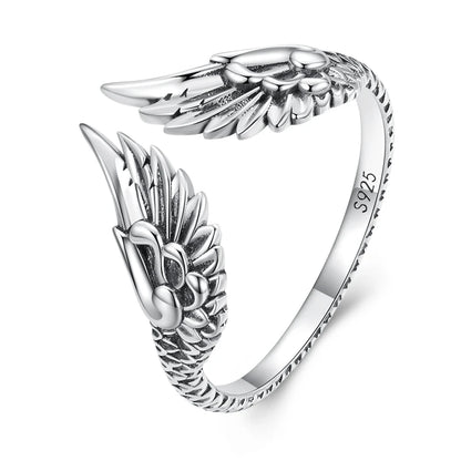 WOSTU 925 Sterling Silver Pet Cat Stackable opening Ring For Women Snake Dog Adjustable rings Fine Jewelry Party Birthday Gift