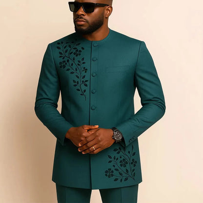 2025 African Men Dashiki Long Sleeve 2 Piece Set Traditional Outfit Africa Clothing White Men's Suit Male Shirt Pants Suits
