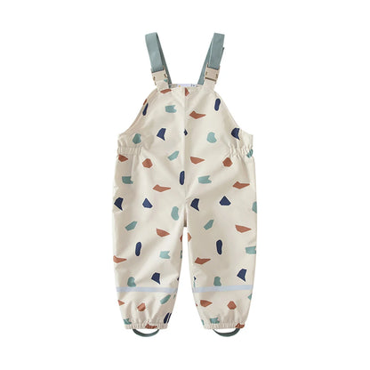 HONEYKING Kids Jumpsuit For Boys Toddler Outdoor Clothes Colorful Waterproof Rain Pants Baby Girl Overalls For Children