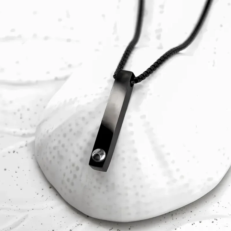 DHQH Customized Photo Straight Bar Male Projection Necklace Personalized Picture Columnar Projection Pendant Male Jewelry Gift