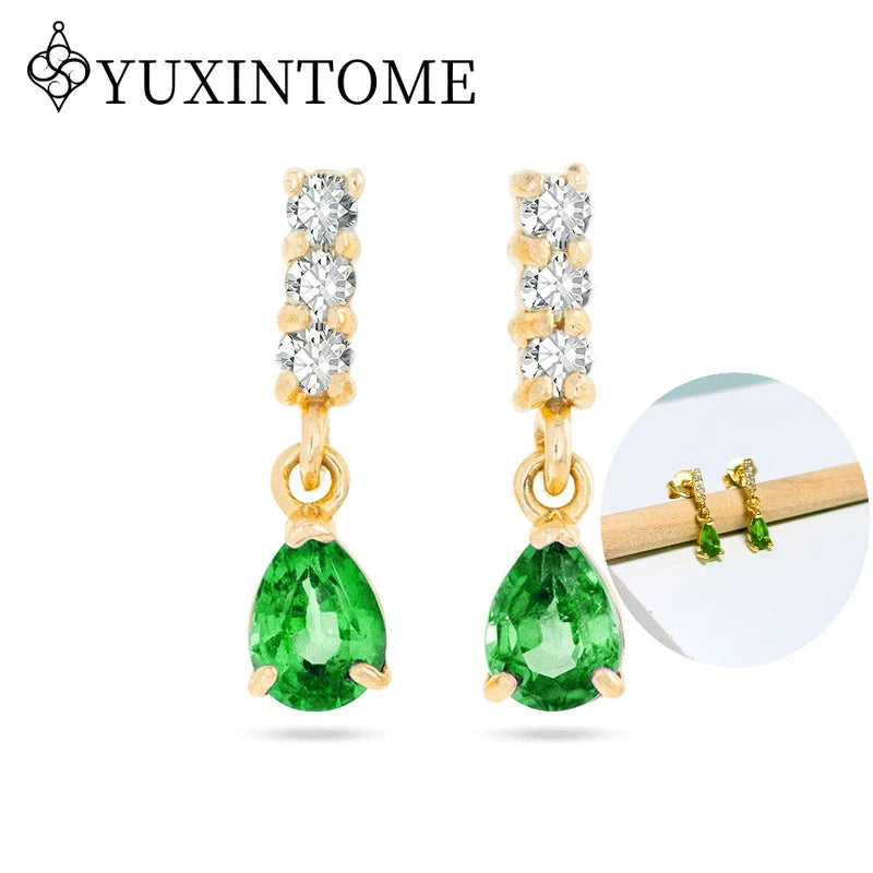 925 Sterling Silver Ear needles Crystal Zircon Small studs Earrings for Women gold-plated round Piercing Earrings New in 2022