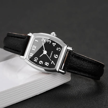 Retro Tonneau Arabic Dial Women Watches Ultra-thin Leather Strap Elegant Ladies Quartz Wristwatch Relogio Feminino（Without Box）