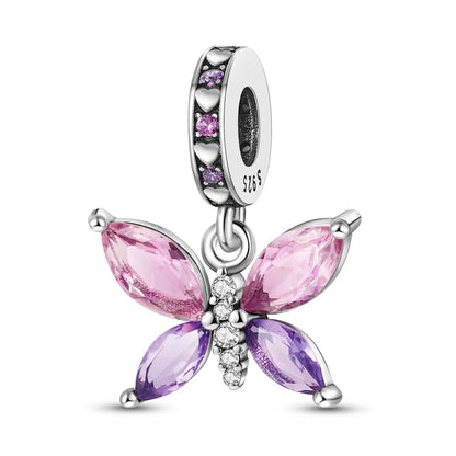 Pink Charms Original 925 Sterling Silver Heart Bow Perfume Bottle Charms Beads Pendants Fit Bracelet DIY Women Jewelry Making