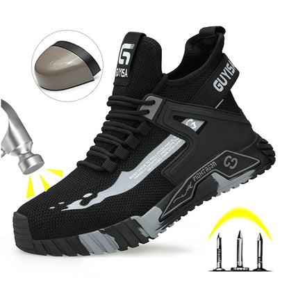 High Top Safety Shoes Men Steel Toe Work Shoes Men Anti-Puncture Safety Shoes Woman Work Safety Boots Man Indestructible Shoes