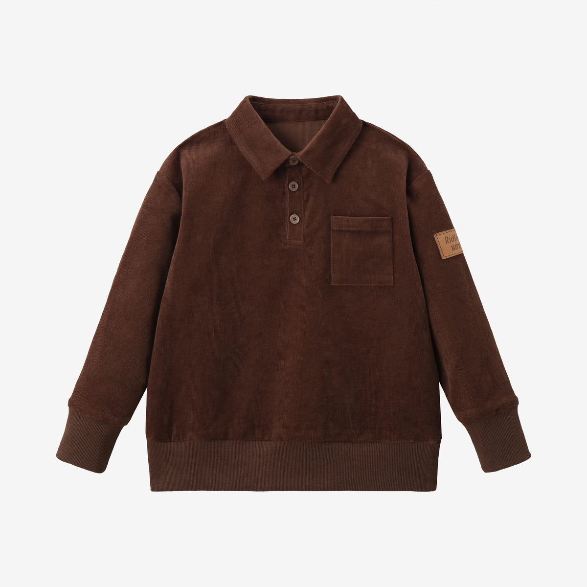 (Ship out in 1 day)AS AW26 Saddle collection Brown Corduroy + Rugby sweatshirt Print corduroy family matching girls boys clothes