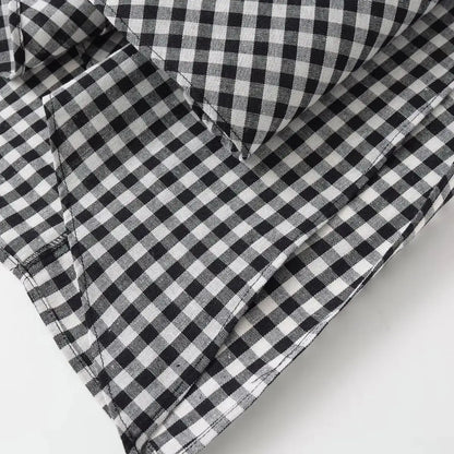 2026 Spring Summer Fashion Women's Plaid Straight High Waist Long Midi Skirts Lady Vintage Chic Pleated Trendy Side Slit Dress