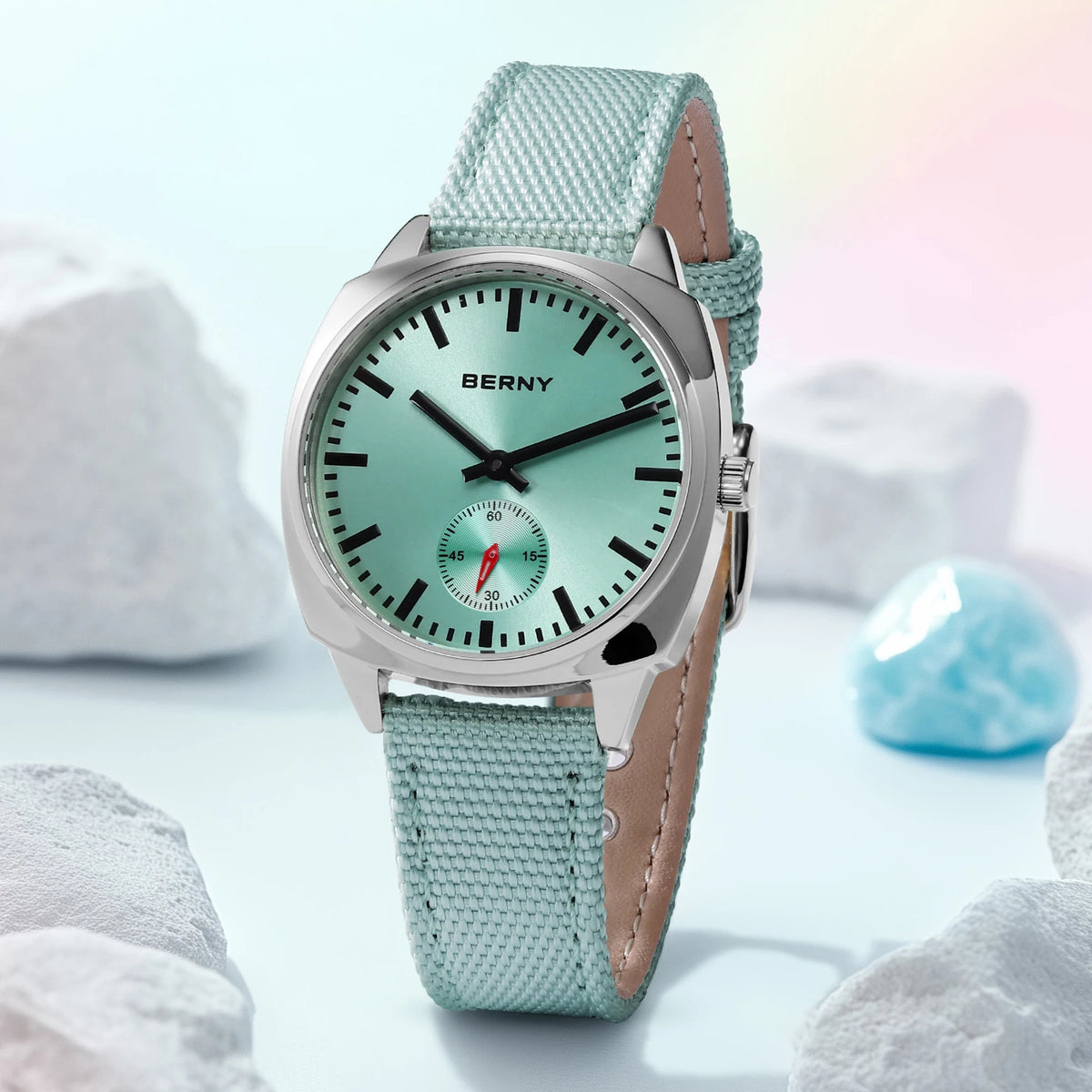 BERNY Quartz Pillow Ladies Watch Luxury Women's  Watch Comfort Fabric Watch for Women Casual Versatile Elegant Ladies Watches
