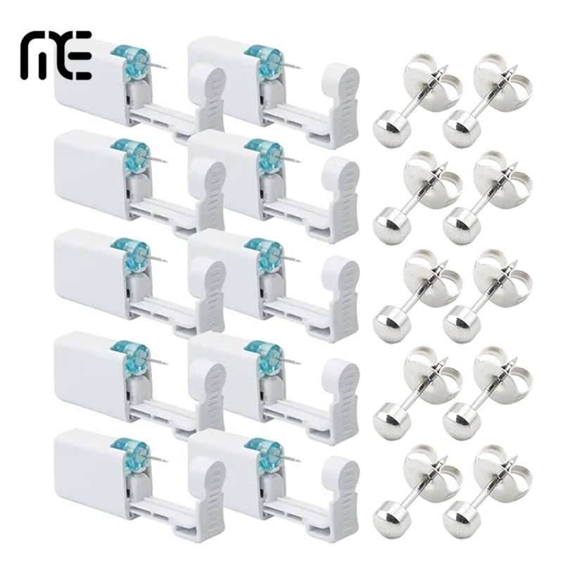 10pcs Asepsis Disposable Ear Piercing Gun-Safty Self Ear Piercing Kit for Home Use