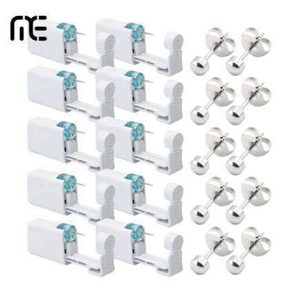 10pcs Asepsis Disposable Ear Piercing Gun-Safty Self Ear Piercing Kit for Home Use