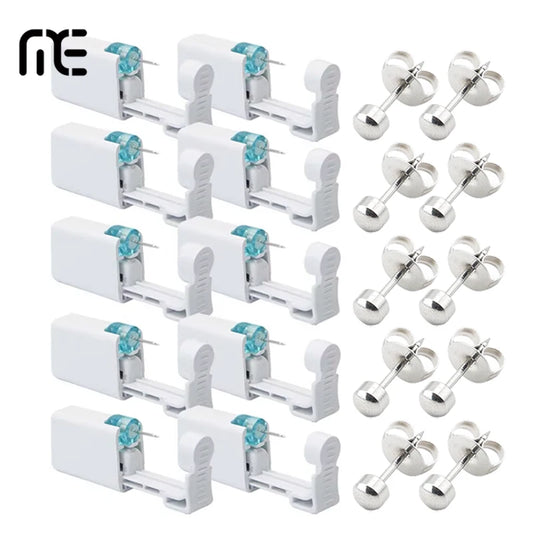 10pcs Asepsis Disposable Ear Piercing Gun-Safty Self Ear Piercing Kit for Home Use