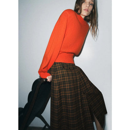 Spring New Arrival High Waist Midi Skirt Women's A-Line Midi Skirt Plaid Half-length New Style Spring Fashion Ladies' Skirt