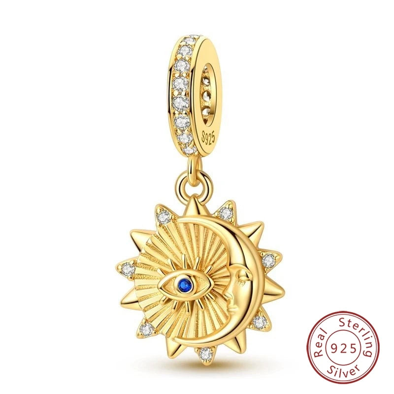Hot Sales 925 Sterling Silver Golden Series Charms Leopard Little Bear Starfish Bow Bead Fit Original Bracelet DIY Women Jewelry