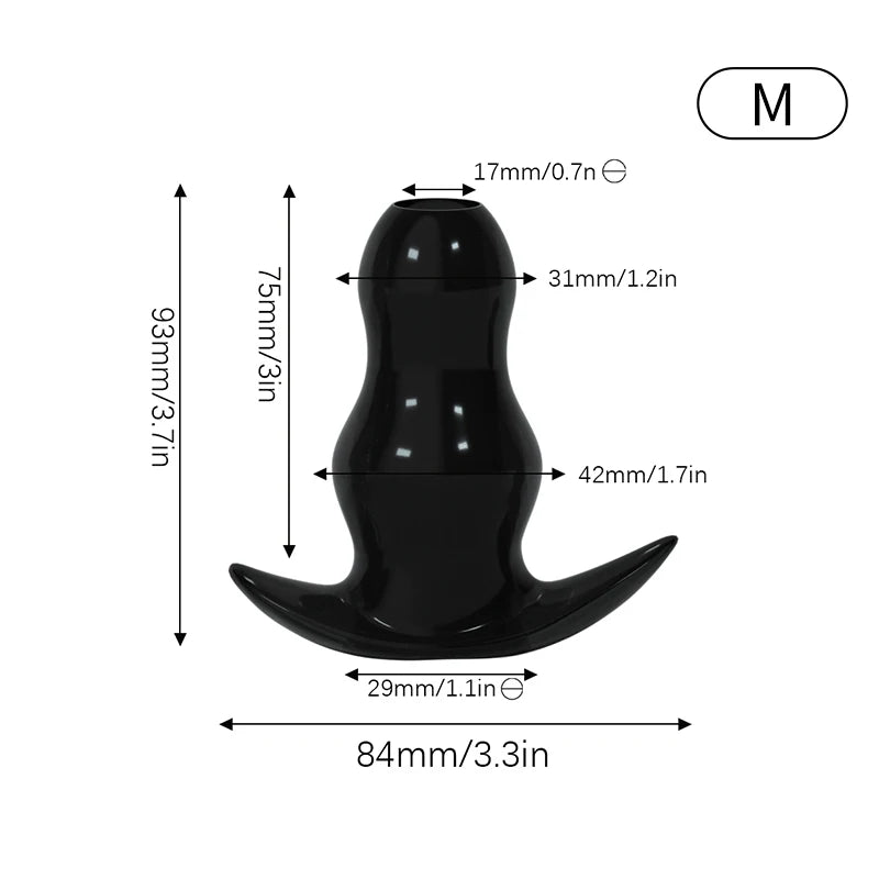 Hollow Speculum Peeking Anal Beads Butt Plug with Stopper Expander Tunnel Transparent Anus Dilation Adult Women Men Gay