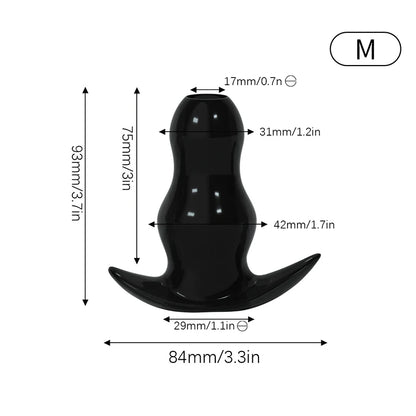 Hollow Speculum Peeking Anal Beads Butt Plug with Stopper Expander Tunnel Transparent Anus Dilation Adult Women Men Gay