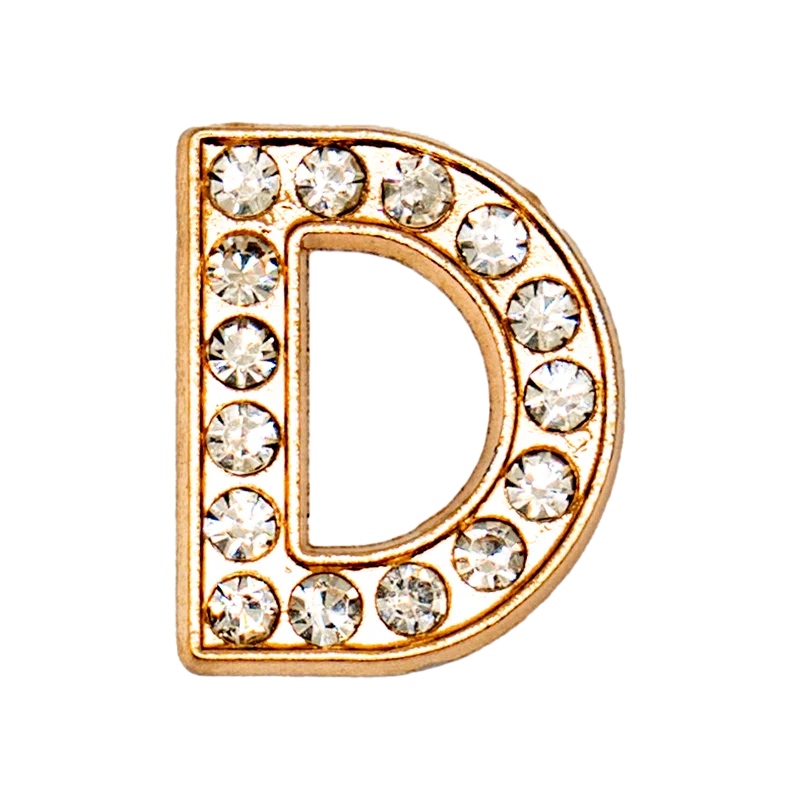 1pcs Metal Gold Luxury Letters Shoe Charms for Clog Alphabet Shoes Decorations Pins for Women Girl Sandal DIY Party Favor Gifts