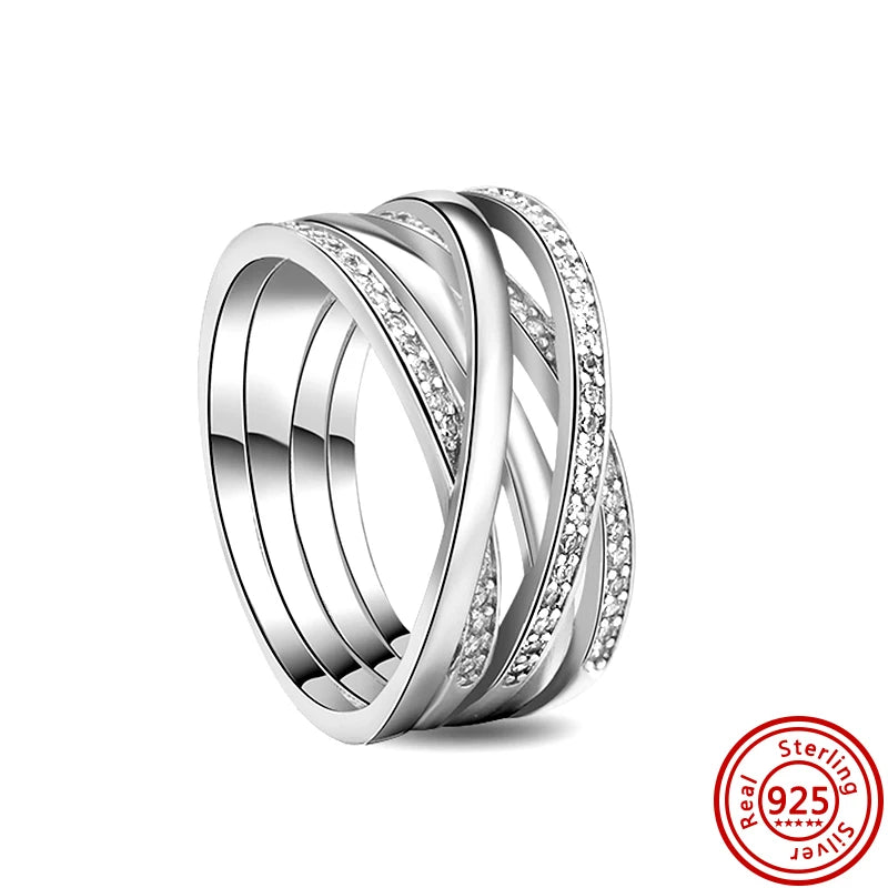New 925 Sterling Silver Shiny Classic Square Crown Heart-shaped Ring Exquisite Luxury Charm Jewelry Holiday Surprise Gifts