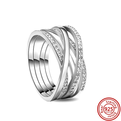 New 925 Sterling Silver Shiny Classic Square Crown Heart-shaped Ring Exquisite Luxury Charm Jewelry Holiday Surprise Gifts