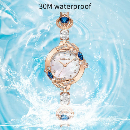 Vintage Small Dial Fish Design Women's Watch Luxury Waterproof Quartz Diamond Bracelet Gemstone Strap Fashion Daily Party Gift
