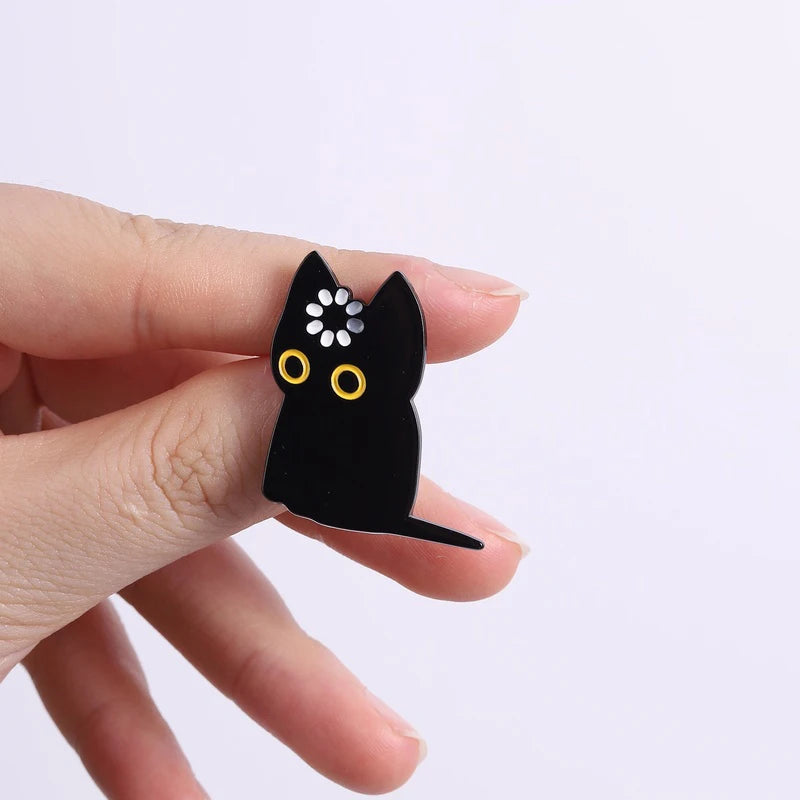 Black Cat Void Loading Enamel Pins Cartoon Kitten Memes Brooch Lapel Badges Fun Animals Jewelry Gift for Friends