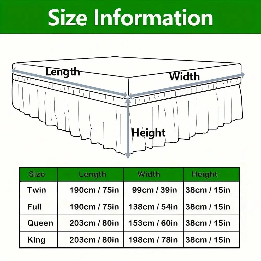 1Pc Breathable & Dustproof Bed Skirt  For Bedroom And Guest Room Bed Comforter Sets Curtains For Bedroom