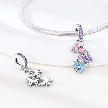 Pink Charms Original 925 Sterling Silver Heart Bow Perfume Bottle Charms Beads Pendants Fit Bracelet DIY Women Jewelry Making