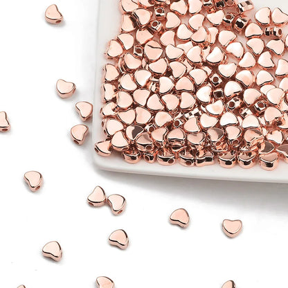 100-400pcs Gold Color Beads 4mm 6mm CCB Cube Crown Heart Pendant Star Spacer Loose Beads for Love Jewelry Making Bracelets DIY S