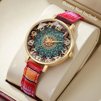 Fashion Women Watches Vintage Leather Strap Arabic Dial Quartz Watch for Ladies Clock Reloj Mujer（Without Box）