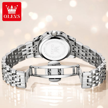OLEVS 9931 Elegant Fashion Women's Watches Luxury Brand Original Quartz Watch for Ladies Waterproof Stainless Steel Luminous Dat
