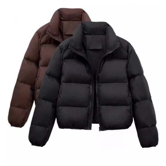 Y2K Retro Women's Winter Parkas 2026 New Thickend Warm Short Down Cotton Jacket Streetwear Stand Collar Puffer Bread Parka Coat