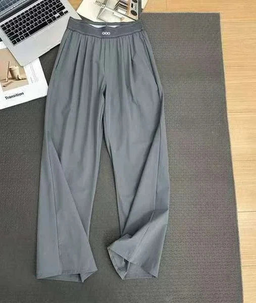 2026 Loose Casual Pants Women's Summer High Waist and Thin Yoga Pants Breathable Drape Straight Mouth Wide Leg Sweatpants
