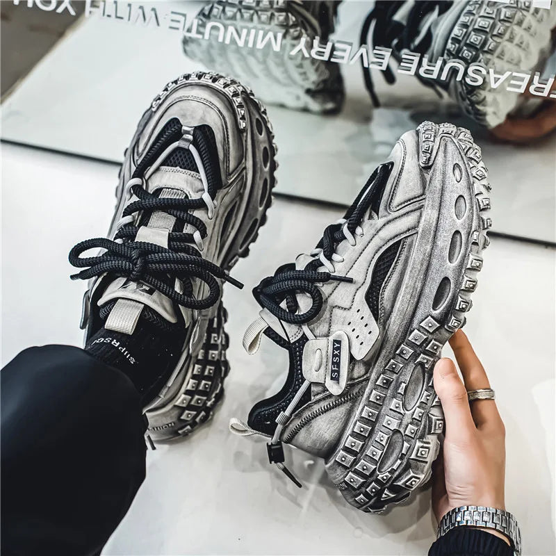 New Summer Outdoor Men's Casual Thick Bottom Sneaker Shoes for Men Sports Breathable Mans Popular Loafers Model Male Sneakers