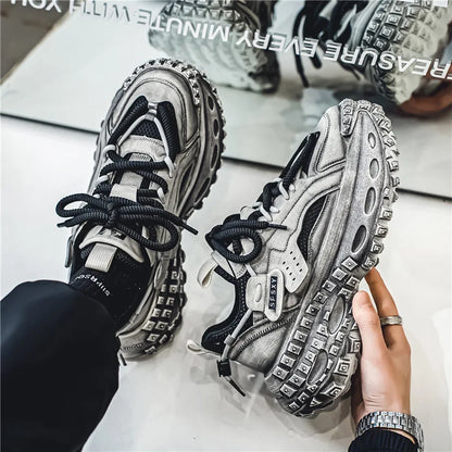 New Summer Outdoor Men's Casual Thick Bottom Sneaker Shoes for Men Sports Breathable Mans Popular Loafers Model Male Sneakers