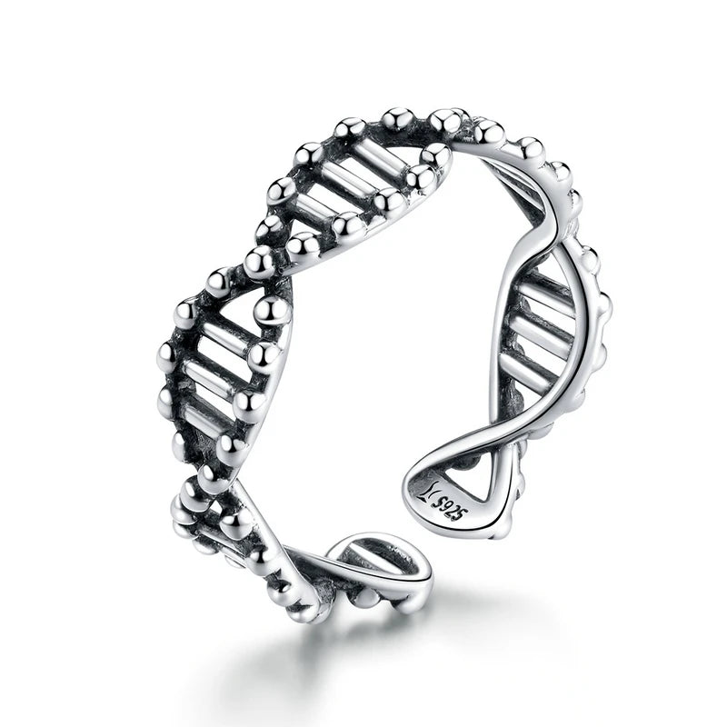 WOSTU 925 Sterling Silver Pet Cat Stackable opening Ring For Women Snake Dog Adjustable rings Fine Jewelry Party Birthday Gift
